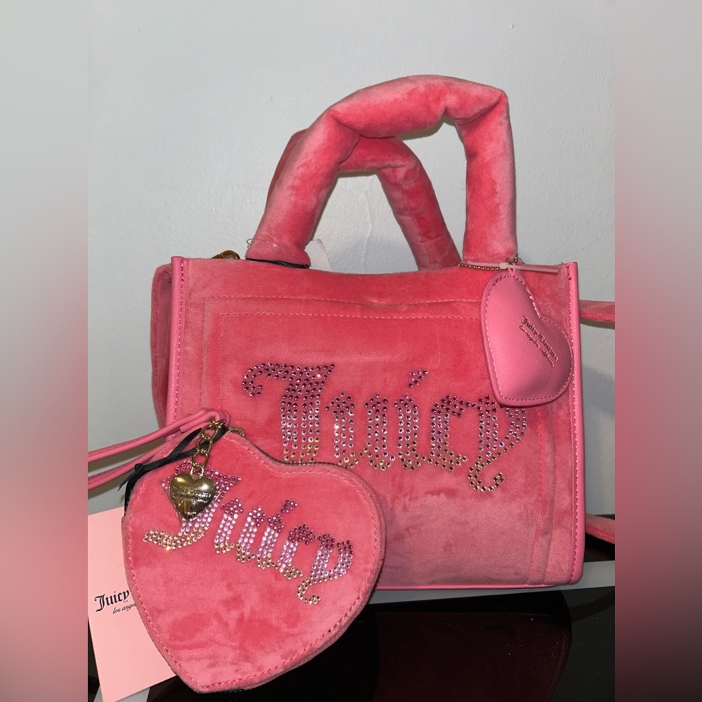 Juicy Couture Pink Lemonade Mini Tote Bag w Wallet